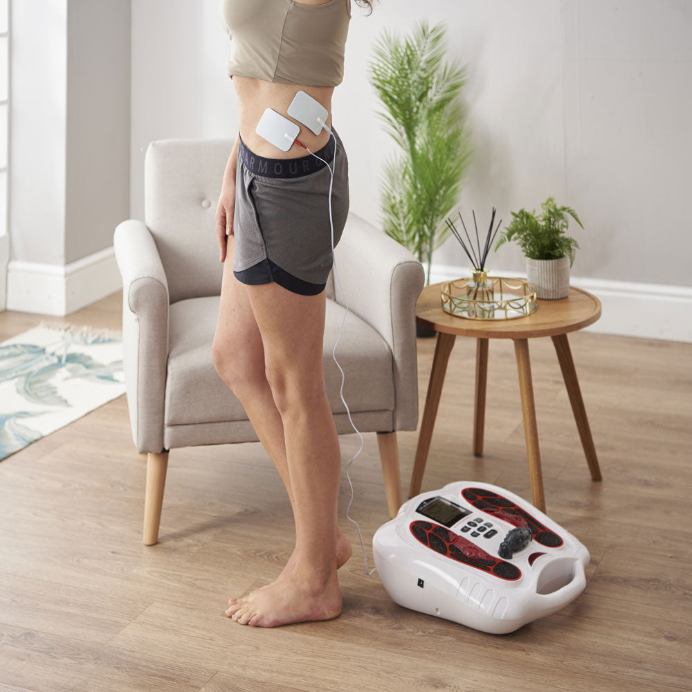 Circulation maxx leg revitaliser using tens pads